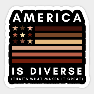 American is Diverse - Melanin Colors Sticker